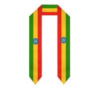 Ethiopia Ethiopian Flag-white 0 Graduation Stoles Printed Graduation Sash For Study Aboard International Students 72" In Length