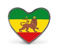 Ethiopia Flag Lapel Pin, Creative National Flag Square/Circle/Heart-Shaped Badge Brooch Pins, Patriotic National Style Souvenir Novelty Accessory For Unisex