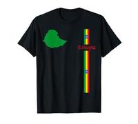 Ethiopia Flag & Map, Minimalist Ethiopian Pride Graphic Tee Value Graphic T-Shirt
