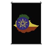 Ethiopia Flag Map Poster Hangs A Picture 20"x28"