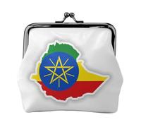 Ethiopia Flag Map print Cute Buckle Coin Purses Vintage Pouch Kiss lock Change Purse Wallets for Women Fashion, Black, One Size, Vintage