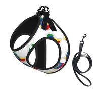 Ethiopia Flag Map Print Small Dog Harness with Leash Set, No Escape Easy Walk Puppy Harnesses for Training Walking