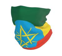 Ethiopia Flag Pattern Multifunctional Elastic Neck Warmer Scarf Adjustable Balaclava Outdoor Essential Soft Skin-Friendly Multifunctional Design Police Military Use Outdoor Sports