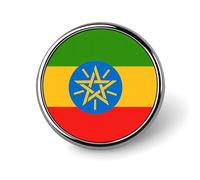 Ethiopia Flag Round Brooch Cute Pin Badges Decoration Jewellery for Men Women Metal Lapel Pins