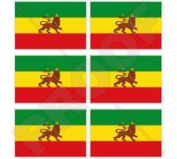 Ethiopia Former Ethiopian Lion of Judah Flag Africa 40mm (1,6") Mobile, Cell Phone Vinyl Mini Stickers, Decals x6