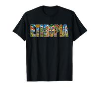 Ethiopia Heritage Culture Flag Scenic Typography Value Graphic T-Shirt