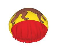 Ethiopia Lion Of Judah Flag Shower Caps For Women DoubleWaterproof Hair Cap Funny Reusable Bath Hat