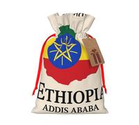 Ethiopia Map Gift Bag with Handles and tag, Holiday Decoration, for Christmas, Birthday, Wedding - (S)
