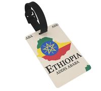 Ethiopia Map Luggage Tag for Suitcases, Travel ID Tag with Strap, Bag Tag for Backpack & Travel Bag