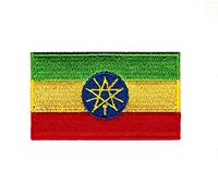 Ethiopia National Country Flag Black Border Iron Sew on Embroidered Patch