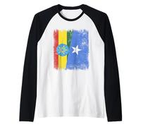 Ethiopia Somalia Half Flag Ethiopian Somali Pride Raglan Baseball Tee