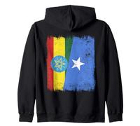 Ethiopia Somalia Half Flag Ethiopian Somali Pride Zip Hoodie