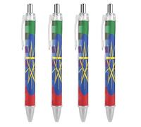 Ethiopian And U.S. Flag Ballpoint Pen Retractable 0.5mm Black Ink Ball Point Smooth Writing for Office Work Gift