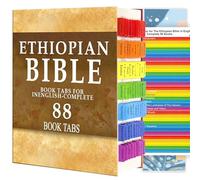 Ethiopian Bible Tabs in English Complete with 88 Books. 72 Colour Coded Laminated Durable Tabs, 68 Books Ethiopian Bible Chapter Tabs, 1 Placement Guide