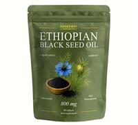 Ethiopian Black Seed Oil | Cold-Pressed and Unfiltered 800mg Nigella Sativa with 5% Thymoquinone for Hair, Skin, Immune & Joint Health | Roundway Supplements
