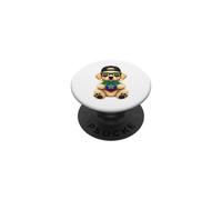 Ethiopian Flag Dog Heart Heritage Outfit for Ethiopia PopSockets Adhesive PopGrip