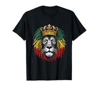 Ethiopian Flag Lion Rastafarian Reggae Rasta Lion of Judah T-Shirt