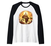 Ethiopian Flag Rasta Africa Rising Again from Ethiopia Raglan Baseball Tee