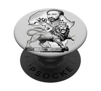 Ethiopian Lion Judah Emperor Haile Selassie Rasta Jamaican PopSockets Adhesive PopGrip