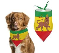 Ethiopian Rastafarian Lion Flag Cute Dog Bandanna Scarf Printed Adjustable Triangle Pet Kerchief for Dogs And Cats