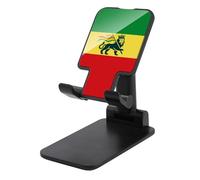 Ethiopian Rastafarian Lion Flag Foldable Cell Phone Stand for Desktop Adjustable Height Compatible with All Smartphone