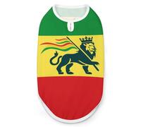 Ethiopian Rastafarian Lion Flag Funny Dog Shirts Sleeveless Pet Tank Top Comfort Pets Clothes Vest for Small Medium Dogs Cat S
