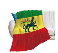 Ethiopian Rastafarian Lion Flag Large Throw Blanket Lightweight Bed Throws Soft Cozy Plush Blankets for Sofa Couch 60"*80"（150 * 200cm）