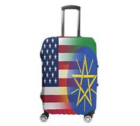 Ethiopian USA Flags Luggage Cover Washable Suitcase Protector Anti-Scratch Suitcase Covers Fits 18-32 Inch M