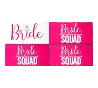 Ethisa 4 Pack Bride Squad Towel for Beach Bachelorette Party - Pink Design for Bridesmaids to Match Bride to Be - Team Bride Tribe Bachelorette Party Towels - 60"x30"