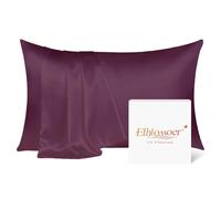 Ethlomoer 100% Natural Pure Silk Pillowcase for Hair and Skin, Both Side 19mm, Hypoallergenic, 600 Thread Count, Smooth Satin Pillowcase with Hidden Zipper, 50x75 cm (36Purple)