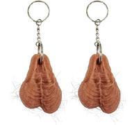 Ethlomoer 2 Pack Funny Hairy Keychain, Cute Car Keyrings - Best Gag Gifts for Christmas, Birthdays - Men, Women, Friends
