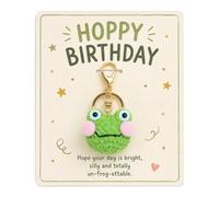 Ethlomoer Crochet Frog Keyring Pendant, Handmade Mini Animal Keychain Gift for Men, Unique Birthday Present for Friend Husband Dad, Cute Compact Dangle Bag Charm