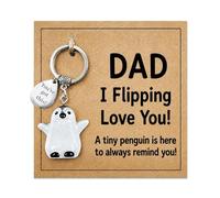 Ethlomoer Penguin Keyring for Dad - “You‘ve Got This!” Inspirational Keyring for Daddy with Penguin Pendant, Stainless Steel Dad Birthday Gifts Fathers Day Presents for Him