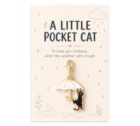 Ethlomoer Pocket Cat Keyring - Little Cat Comfort Gift with Hug Card, Inspirational Metal Keychain for Women, Thinking of You Bag Charm for Friends, Encouragement Present