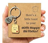 Ethlomoer Wood Toast Keyring - 21st Birthday Gift for Women & Men, Funny Novelty Keychain, Cute Small Present for Friend, Card Keepsake Alternative