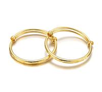 Ethlyn Gold Plated Adjustable Bangles Bracelets for little Girls Boys Toddlers Infant Jewelry Christmas Birthday Gifts for baby 2pcs/lot