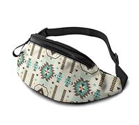 Ethnic Abstract Pattern Casual Fanny Waist Pack Bag Adjustable Lightweight Sport Belt Waist Bag for Sports Running Hiking Biking Walking