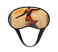 Ethnic African Afro Woman Blackout Sleep Mask - Soft Adjustable Eye Mask for Full Light Blocking, Deep Sleep, Travel & Relaxation