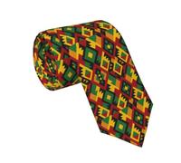 Ethnic African Cloth Pattern Necktie Funny Novelty Neckties for Men Donuts Rings
