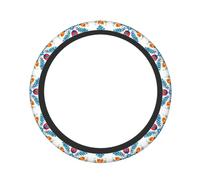 Ethnic Art Style Flower Steering Wheel Cover