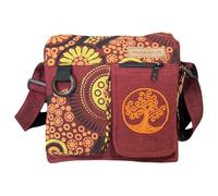 Ethnic Bag Women's Small for Women Indian Style Boho Hippie Shoulder Bag Baba Cool, Red 01, Maße Breite 25 cm, Höhe 24 cm, Balg 8 cm