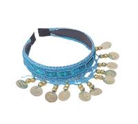 Ethnic Belly Dance Headpiece Elegant Gold Coin Tassels Hairband For Stage Performances And Cultural Event Celebration