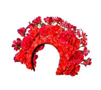 Ethnic Bridal Headband Hair Wreath Florals Crown Wedding Flower Headband Double-sided Hairband Hair Accessory