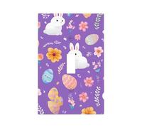 Ethnic Bunny Single Rocker Light Switch Cover Plate, Easter Eggs Decorative Wall Plate, Easy to Install, Outlet Cover for Home Office Kitchen Apartment