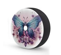 Ethnic Butterfly Spare Tire Cover with Backup Camera Hole Aztec Butterfly Flower Waterproof Wheel Tire Cover Fit for Trailer RV SUV Truck and Many Vehicle 15 Inch