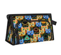 Ethnic Cats Travel Toiletry Bag for Women Men Girls Boys Funny Cats Multifunctional Makeup Pouch Bag Wash Toiletries Cosmetic Organizer Shower Bag
