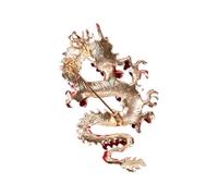 Ethnic Chinese Badge Pin Fashionable Lapel Pin Dragon Shape Brooch Traditional Chinese Culture Jewelry Accessory