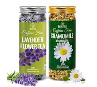 Ethnic Choice BLUETEA Chamomile Flower Tea - 30g & Lavender Flower Tea- 30g - Combo Pack | Caffeine Free Herbal Tea | 60g - 60 Cups