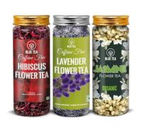 Ethnic Choice BLUETEA COMBO pack, Hibiscus 50g - Lavender 30g - Jasmine 30g - Herbal Tea - Caffeine free - Non GMO - Food grade Pet Jar Pack