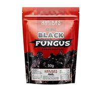 Ethnic Choice HARIBAS Edible Black Fungus 50gm,Chinese Black Wood Ear/Cloud Ear Mushrooms Dried Black Fungus Edible Dried Black Fungus MushroomsSoups,Stews,Stir-Fries,Edible Black Fungus 50gm